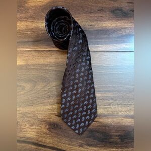 BROOKS BROTHERS Dark Brown Tie with Paisley Design